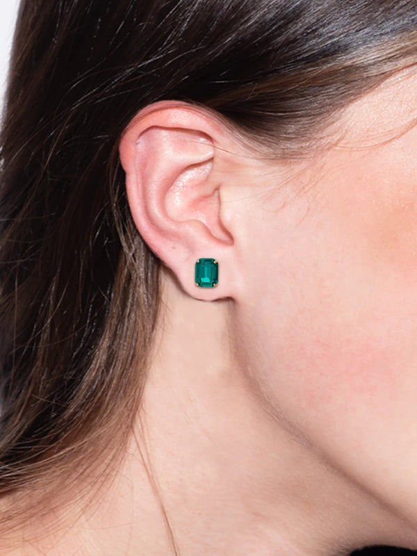 Octavia Stud Earrings Happy Birthday Green