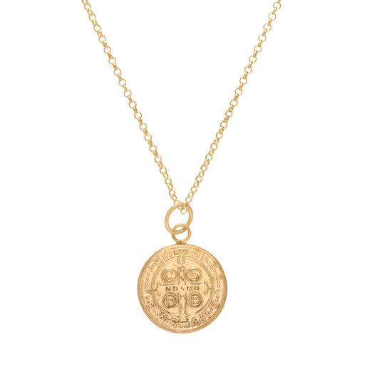 Blessing Large Charm 16" Gold Necklace