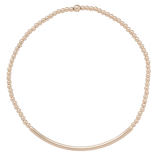 Classic Gold 2mm Bliss Bar Bead Bracelet