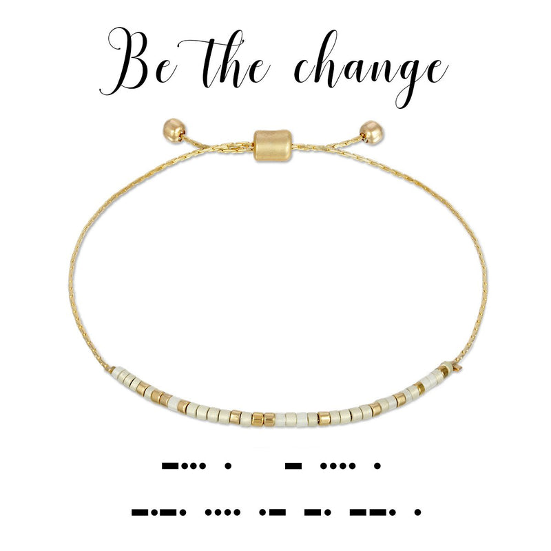 Be The Change Morse Code Bracelet