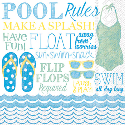 Pool Rules Cocktail Napkins