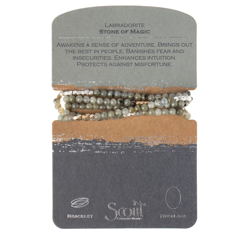 Stone Wrap Bracelet/Necklace Labradorite - Stone of Magic