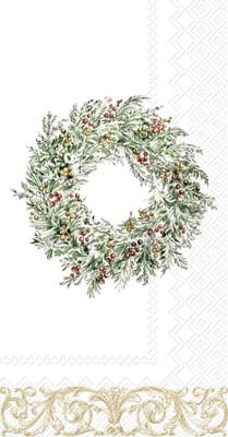 Holiday Berry Wreath Guest Napkins