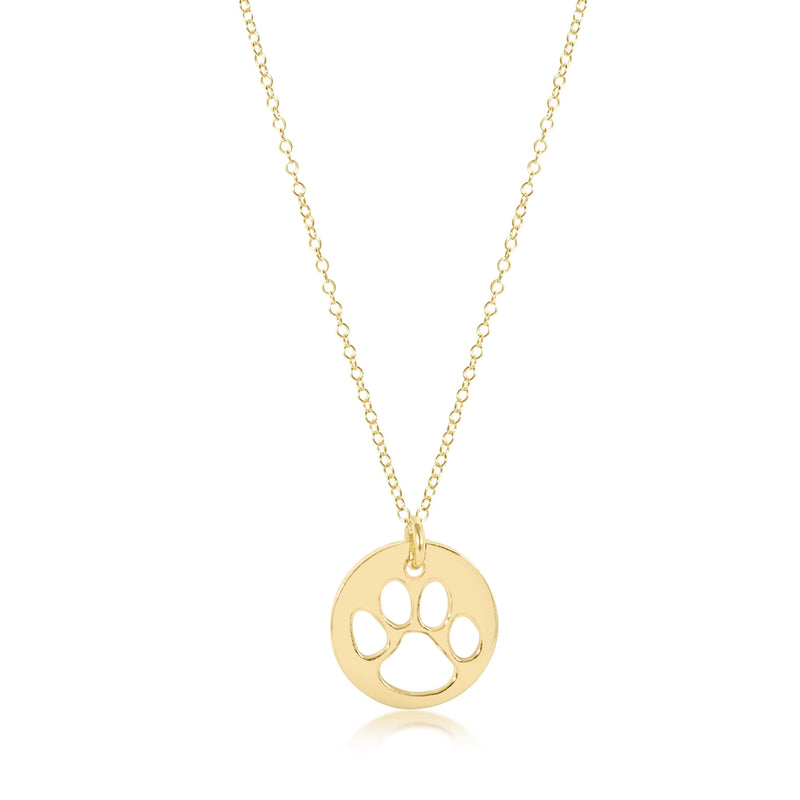 16" Necklace Gold Paw Print