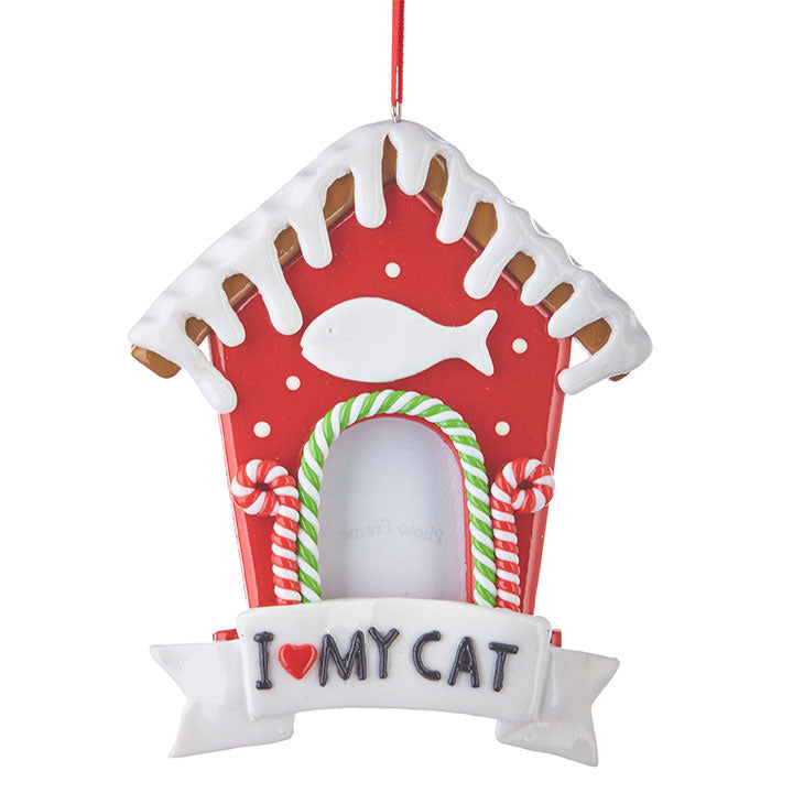 Gingerbread Cat House Frame Ornament