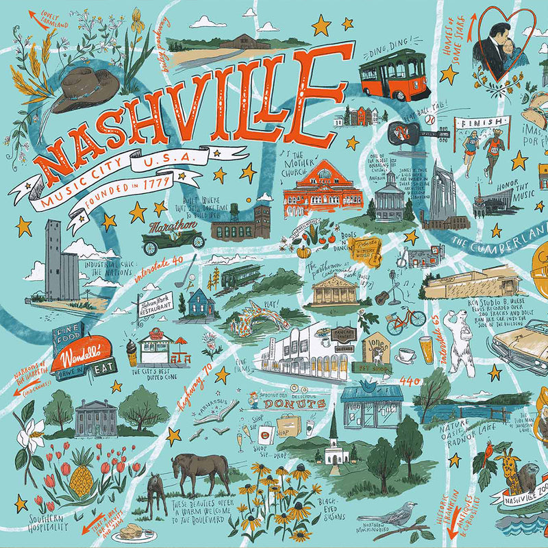 Nashville Illustrated Jigsaw Puzzle