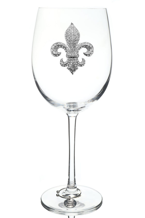 Fleur De Lis Stemmed Wine Glass