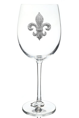 Fleur De Lis Stemmed Wine Glass - Thumbnail 2