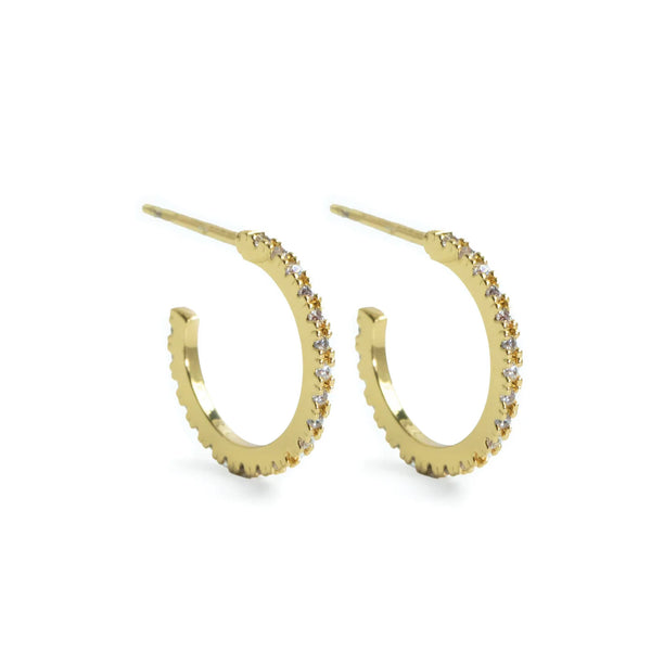 Small Pave Hoop Gold