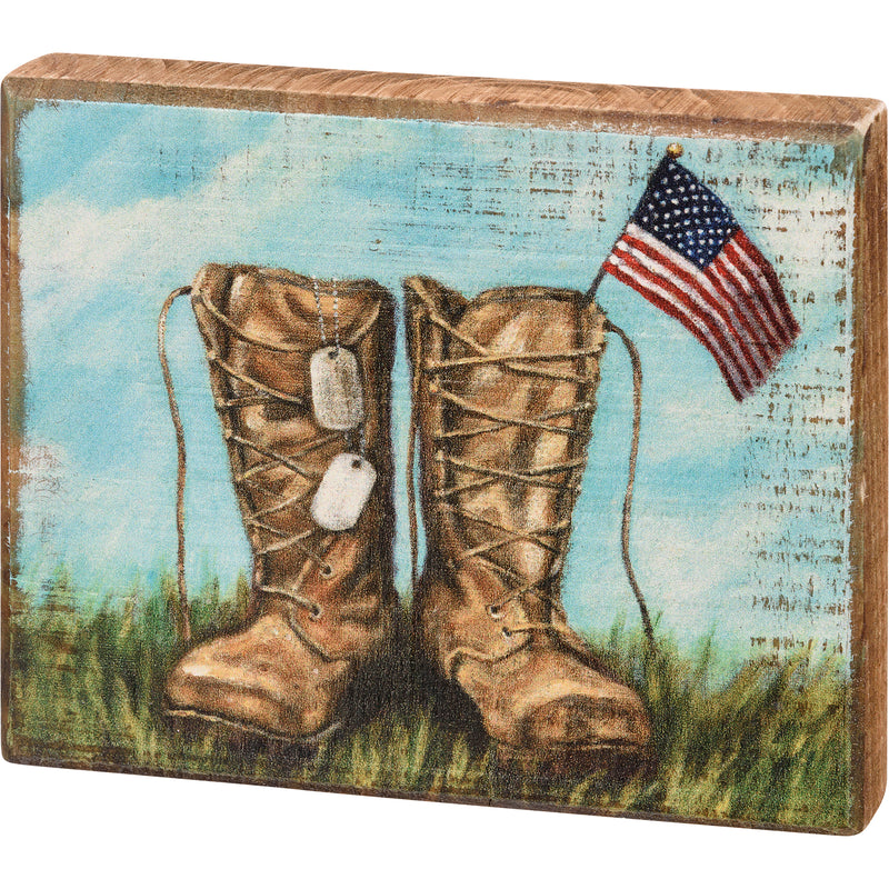 Block Sign - Boots and Dog Tags