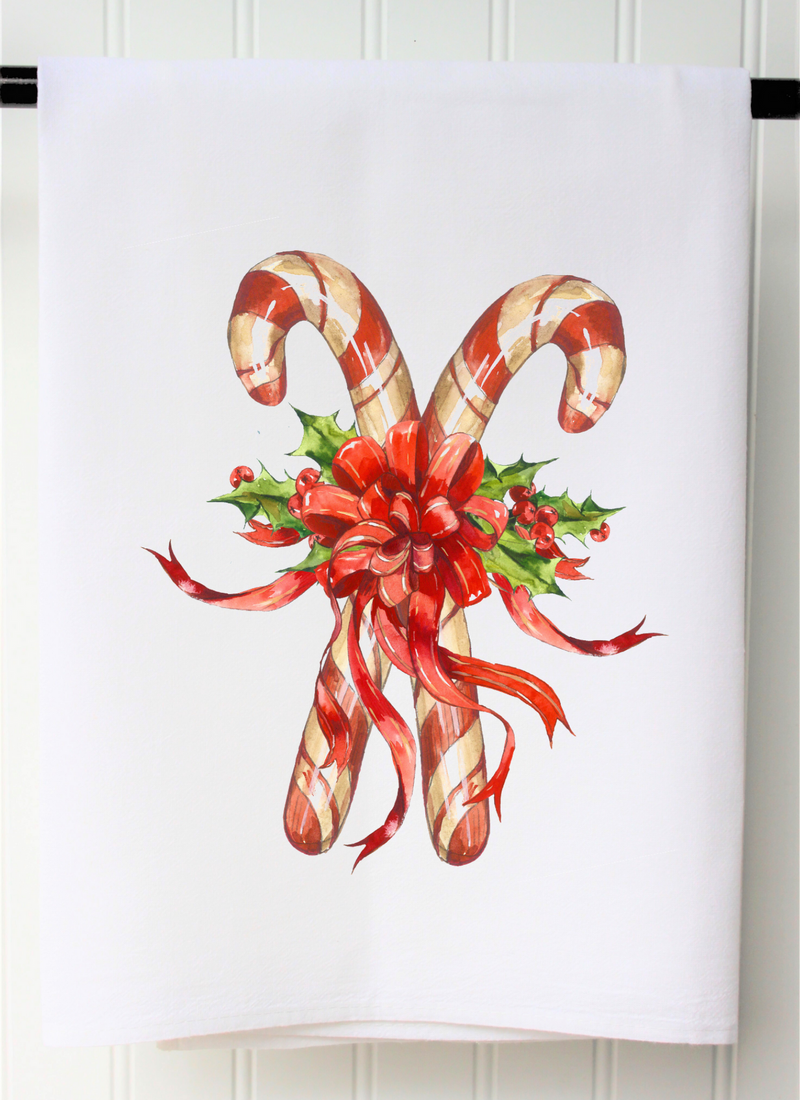Candy Canes Flower Sack Towel