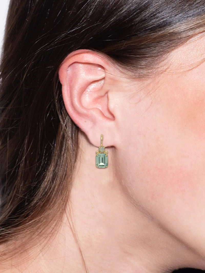 Octavia Studded Dangle Earrings Sage Green