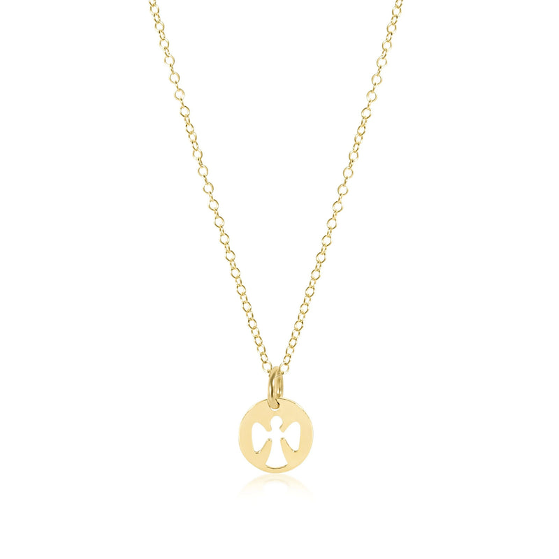 Egirl 14” Gold Necklace - Guardian Angel Small Gold Charm
