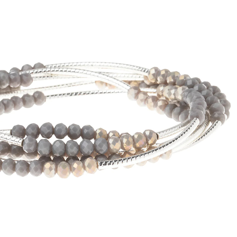 Scout Wrap Bracelet/Necklace Dove Gray Multi/Silver