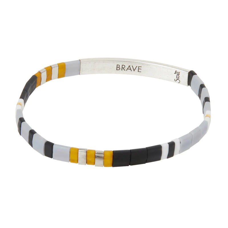 Good Karma Miyuki Bracelet - Brave Gray/Black/Silver