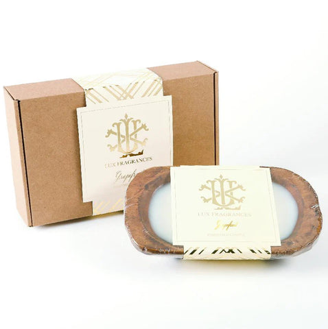 LUX FRAGRANCES Grapefruit 3 Wick Dough Bowl Gift Boxed Candle - Thumbnail 3