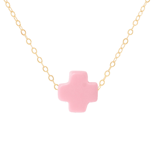 Pink Signature Cross 16" Necklace