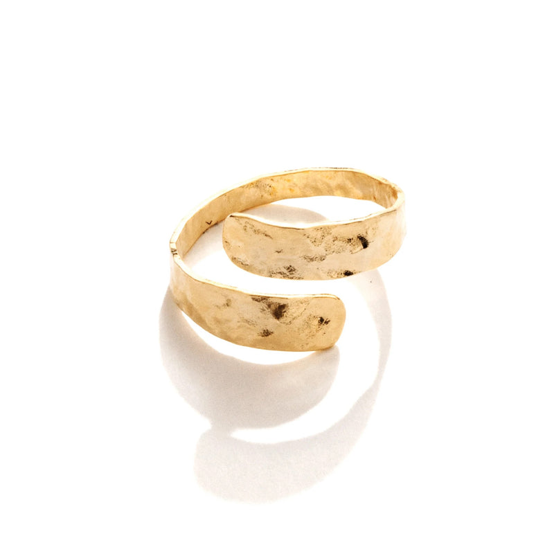 Textured Wrap Around Gold Ring