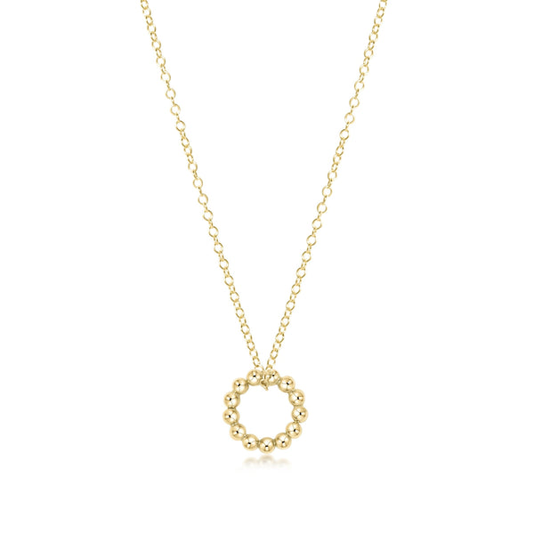 Classic Beaded Halo 16” Gold Necklace