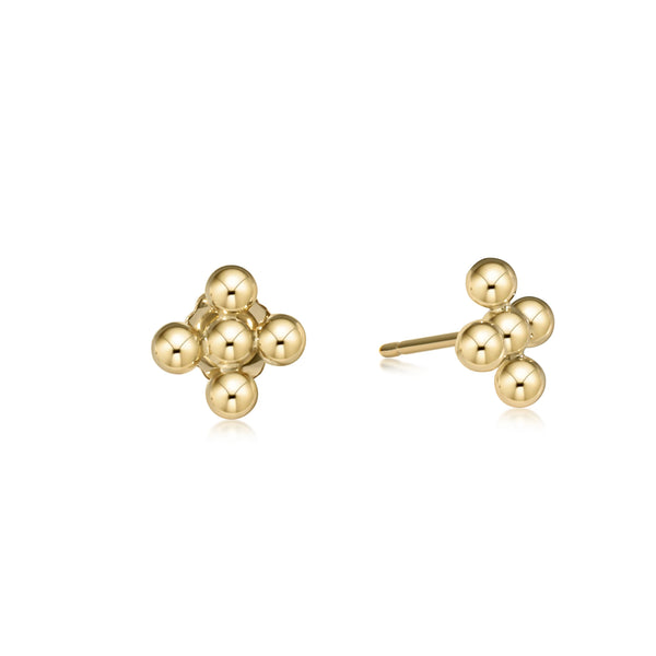 Classic Beaded Signature Cross Stud - 3mm Gold