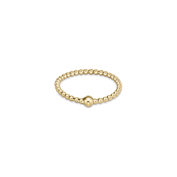 Classic Gold 1mm Bead Halo Ring