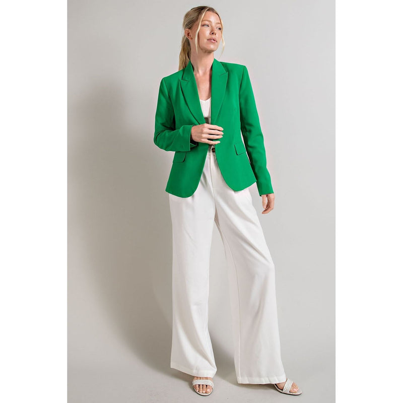 Classic Button Front Kelly Green Blazer