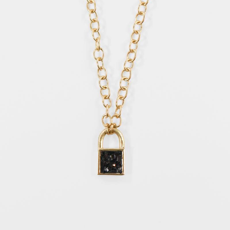 Lock & Key Black Deco Diamond Necklace