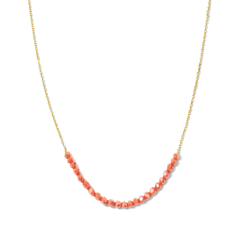 Delicate Crystal Accented Necklace Coral