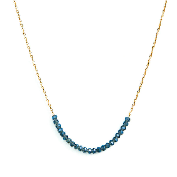 Delicate Crystal Accented Necklace Navy