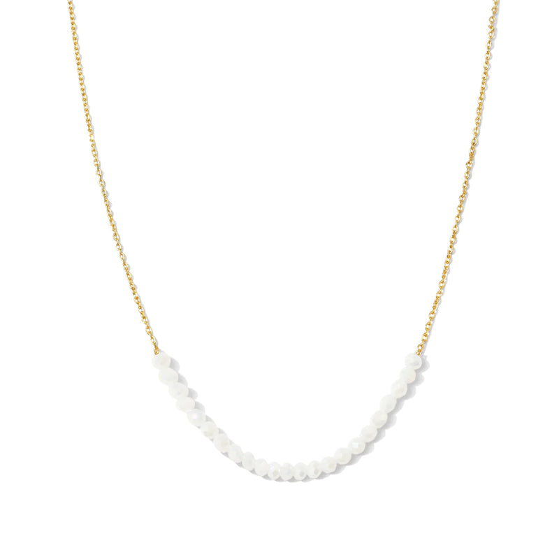 Delicate Crystal Accented Necklace White