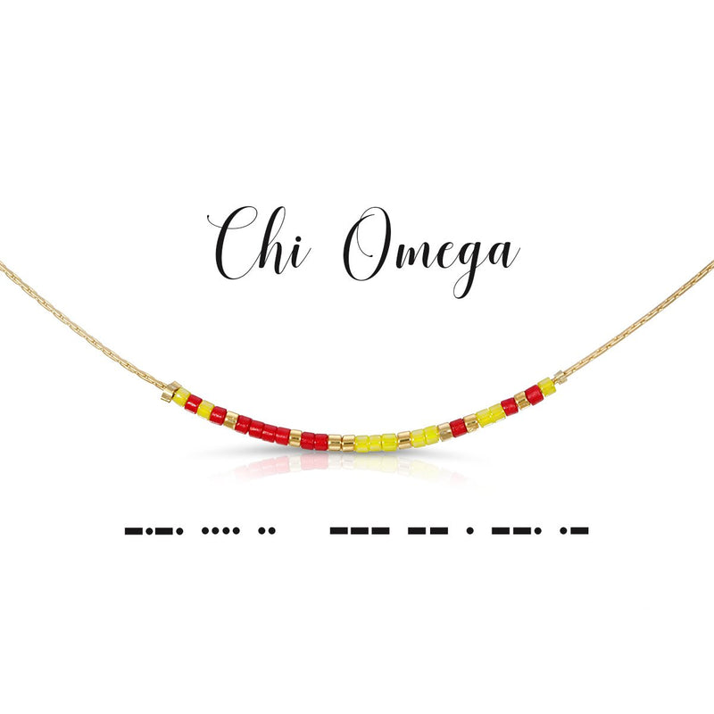 Chi Omega Morse Code Necklace