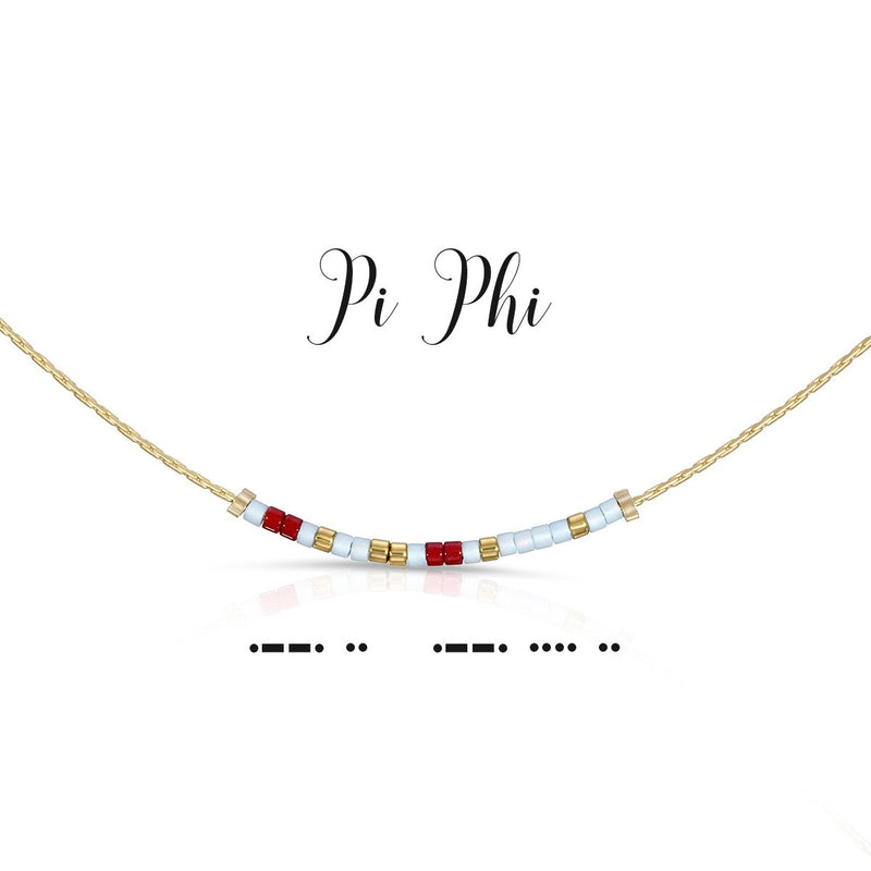 Pi Phi Morse Code Necklace