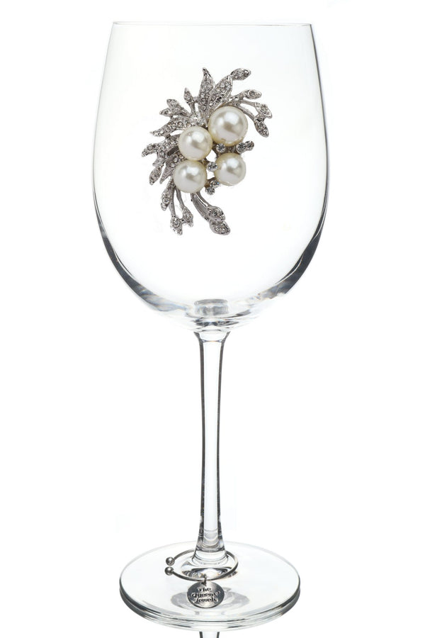 Pearl Bouquet Stemmed Wine Glass