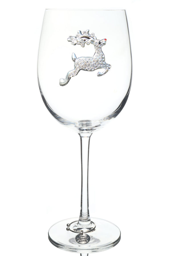 Reindeer Stemmed Wine Glass