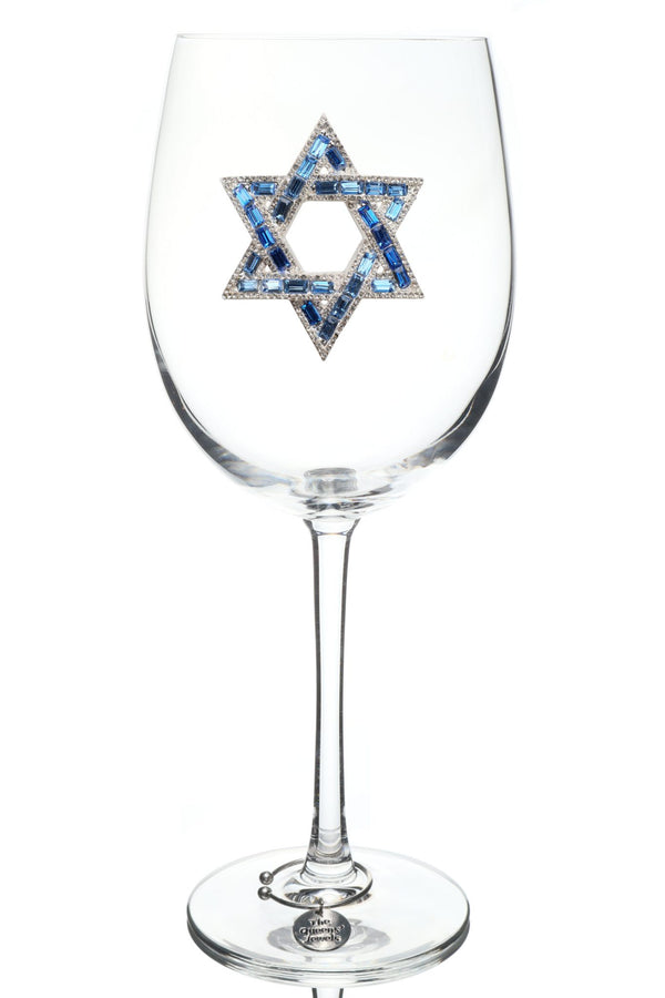 Star of David Stemmed Wine Glass