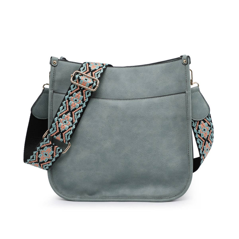 Chloe Crossbody with Guitar Strap - Blue