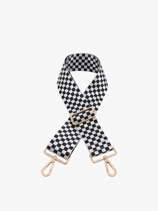 Black and White Checkered Guitar Strap