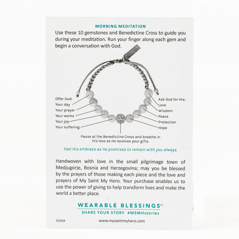 Wake Up and Pray Meditation Bracelet Hematite