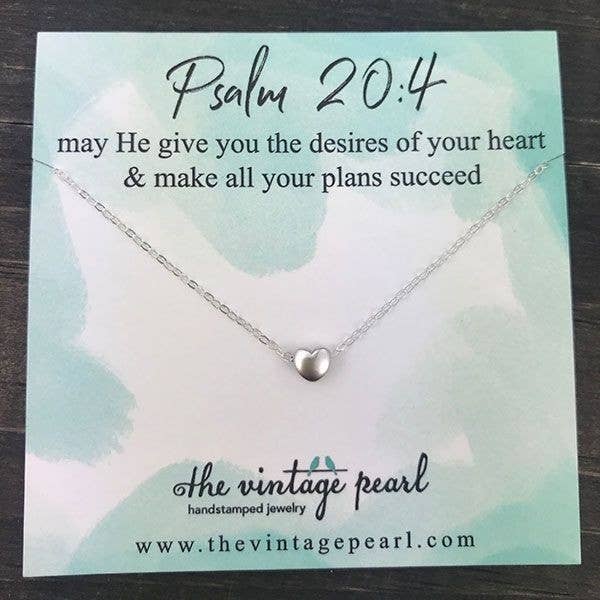 Psalm 20:4 Necklace (sterling silver)