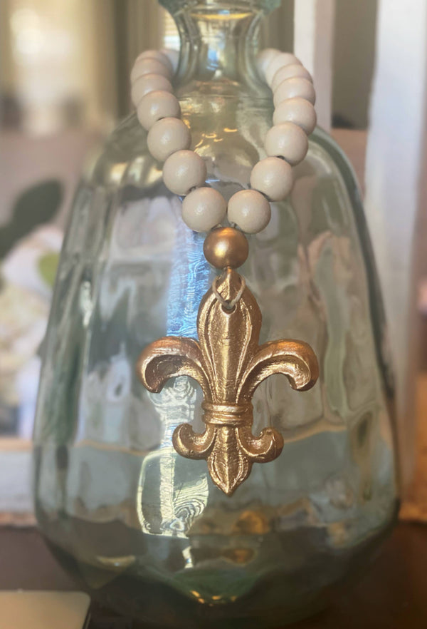 Gold Gilded Fleur de Lis Blessing Beads