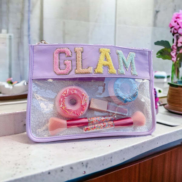 GLAM Lilac Clear Luxury Nylon Pouch