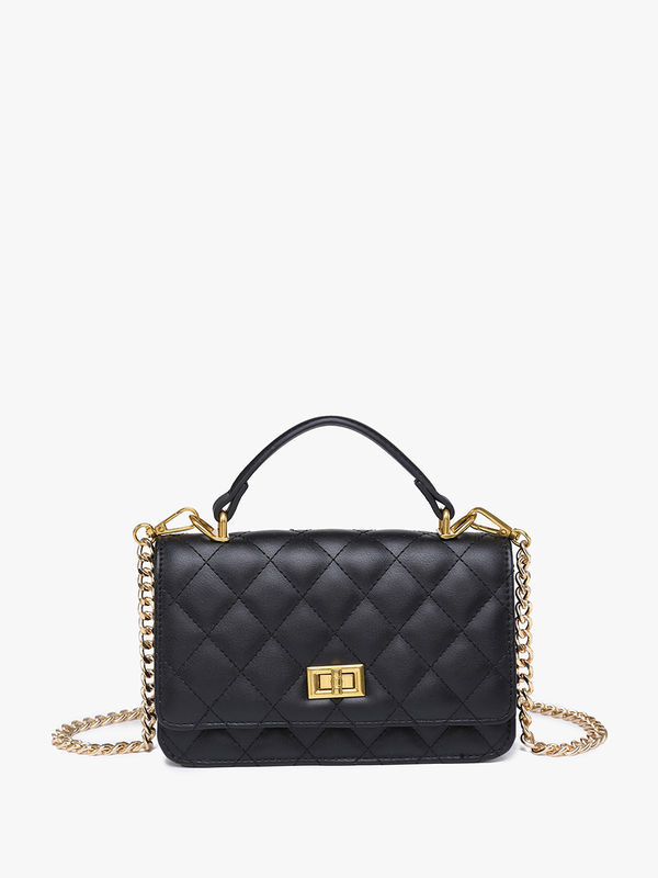 Black Bali Quilted Chain Crossbody