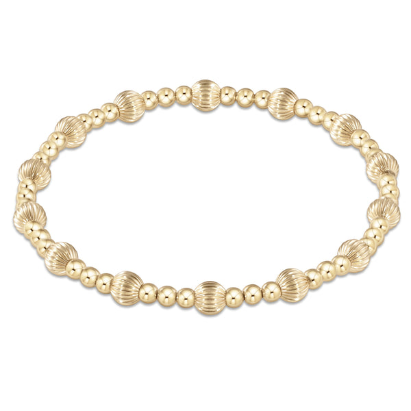 Dignity Gold Sincerity Pattern 5mm Bead Bracelet