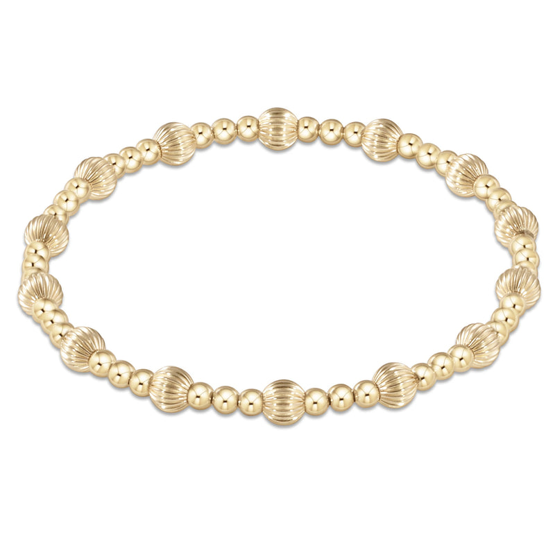 Dignity Gold Sincerity Pattern 5mm Bead Bracelet