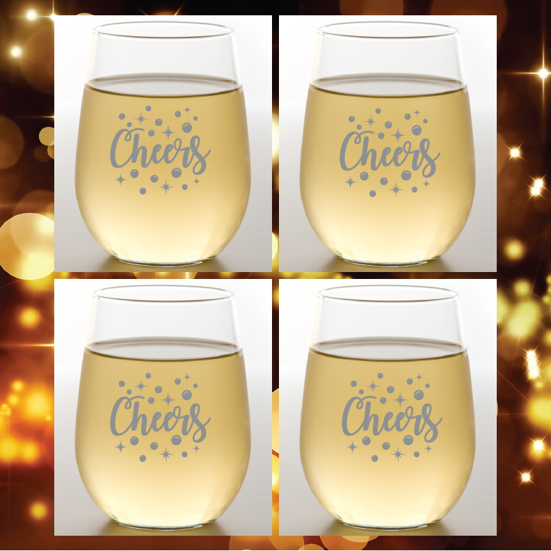 CHEERS SILVER Shatterproof Wine Glasses