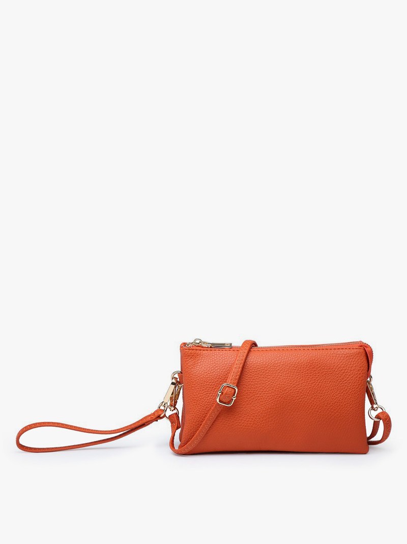 Orange Riley Monogrammable 3 Compartment Crossbody/Wristlet