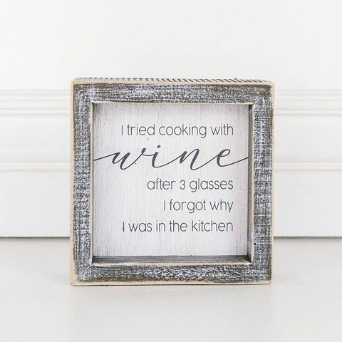 Cooking With Wine Framed Sign - Thumbnail 2