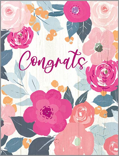 Congratulations Greeting Card - Magenta Roses