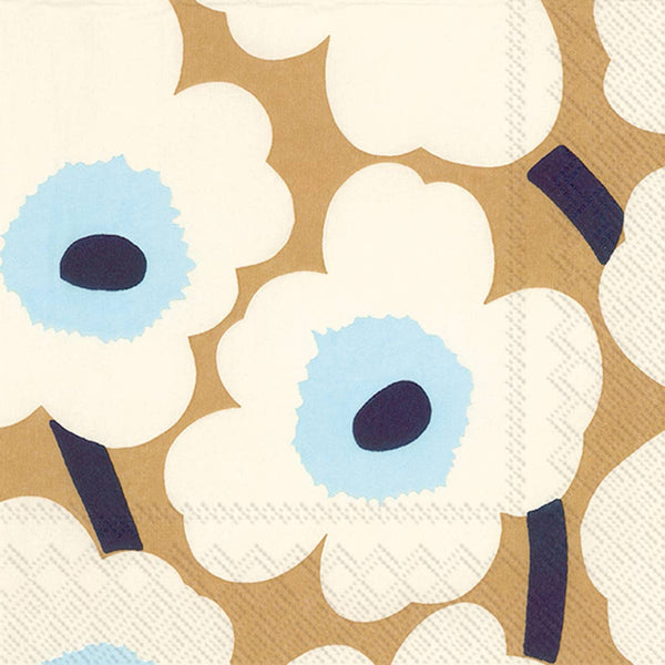 Paper Cocktail Napkins 20 ct Marimekko Unikko cream gold