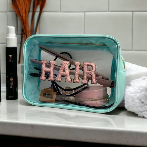 Clear HAIR XL Varsity Pouch Mint